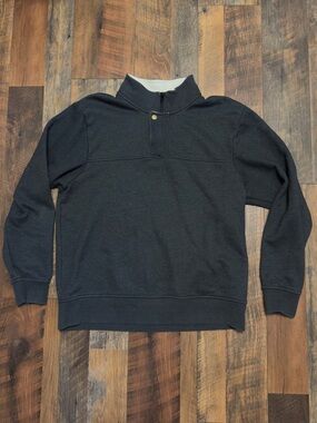 Orvis Pullover Men’s Gray Quarter Zip Sweatshirt Outdoor Preppy Size Large L